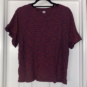 OLD NAVY Red and Navy Blue Stripped Top - MEDIUM